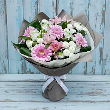 Букет цветов из:  Герберы, Альстромерии и Хризантемы #REPLACE_PRED# Нефтеюганске