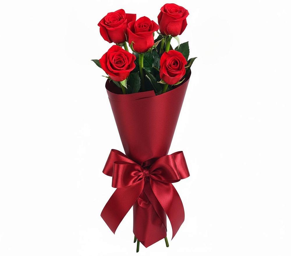 Букет 5 Красных роз Эдлесс Лав в Нефтеюганске