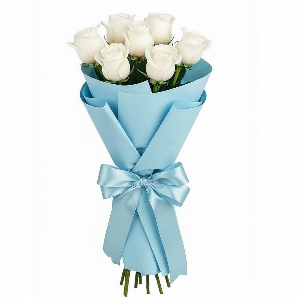 Букет 7 белых роз Проуд в Нефтеюганске