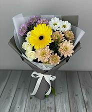 Букет цветов из:  Розы, Герберы и Хризантемы в Нефтеюганске