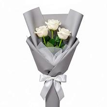 Букет 3 белые розы #REPLACE_PRED# Нефтеюганске