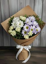 Букет цветов из:  Хризантемы и Розы #REPLACE_PRED# Нефтеюганске