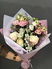 Букет цветов из:  Альстромерии, Розы и Лизиантусы #REPLACE_PRED# Нефтеюганске