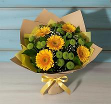 Букет цветов из:  Герберы и Хризантемы в Нефтеюганске