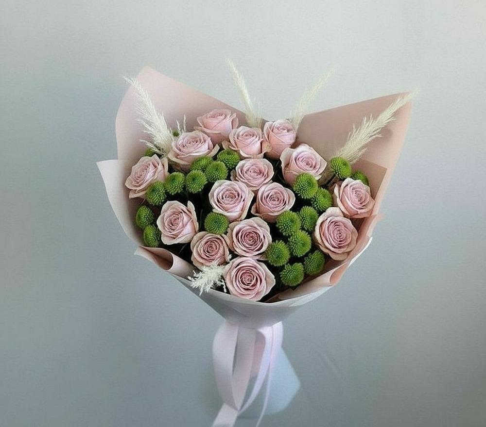 Букет цветов из: Розы и Хризантемы в Нефтеюганске